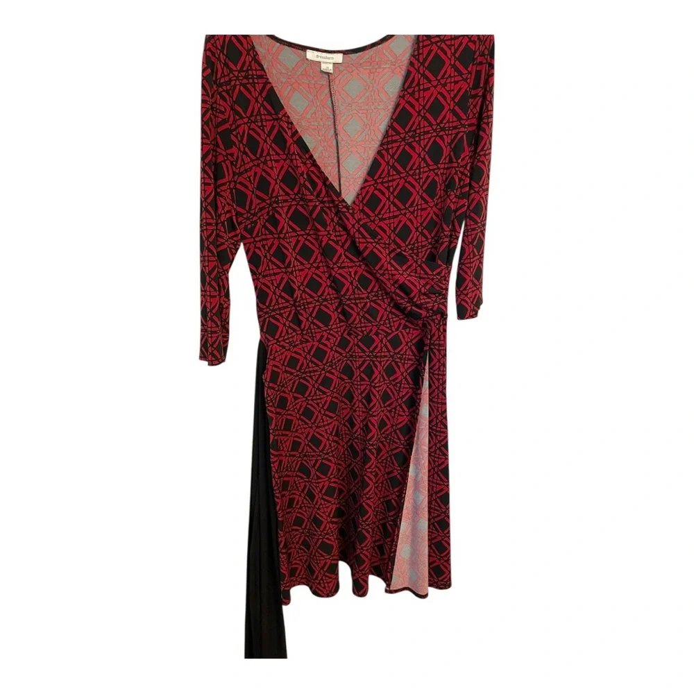 Dressbarn Red and black geometric Patterned Dress - Picture 7 of 8